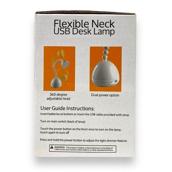 Dimmable LED Touch Desk Lamp, USB or Battery Power, Portable, Adjustable Neck - Picture 6 of 16